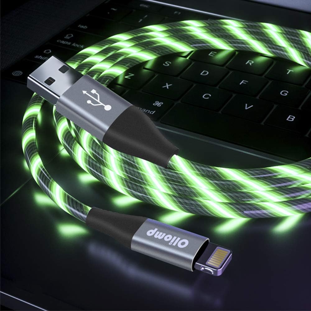 Oliomp Cable de carga para iPhone, cable Lightning USB de 6 pies con certificación MFi de Apple, cable de carga rápida USB de alta velocidad de
