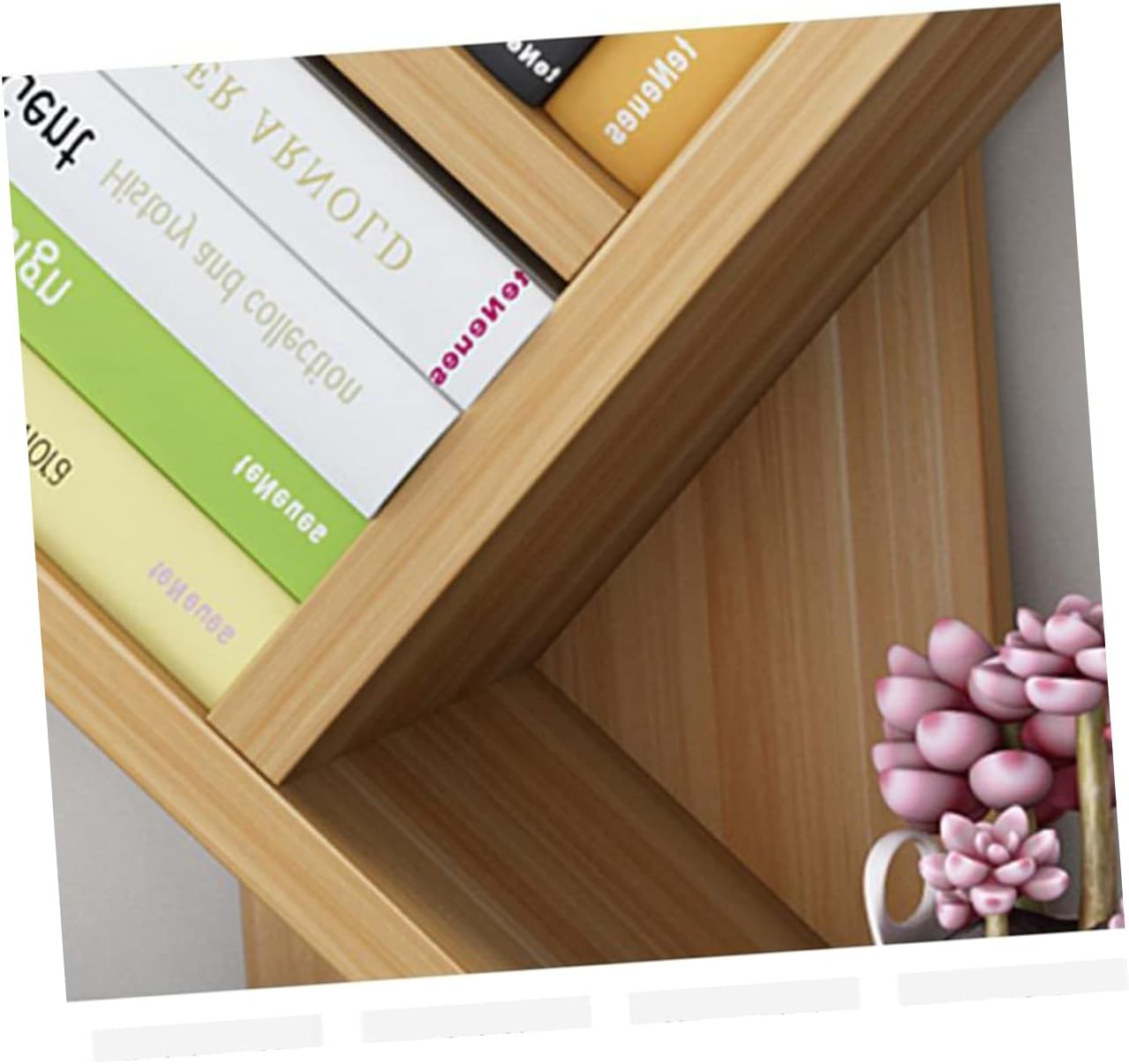 Estantería de madera de 3 capas para escritorio, estantería de árbol, estante de almacenamiento de moda pequeño