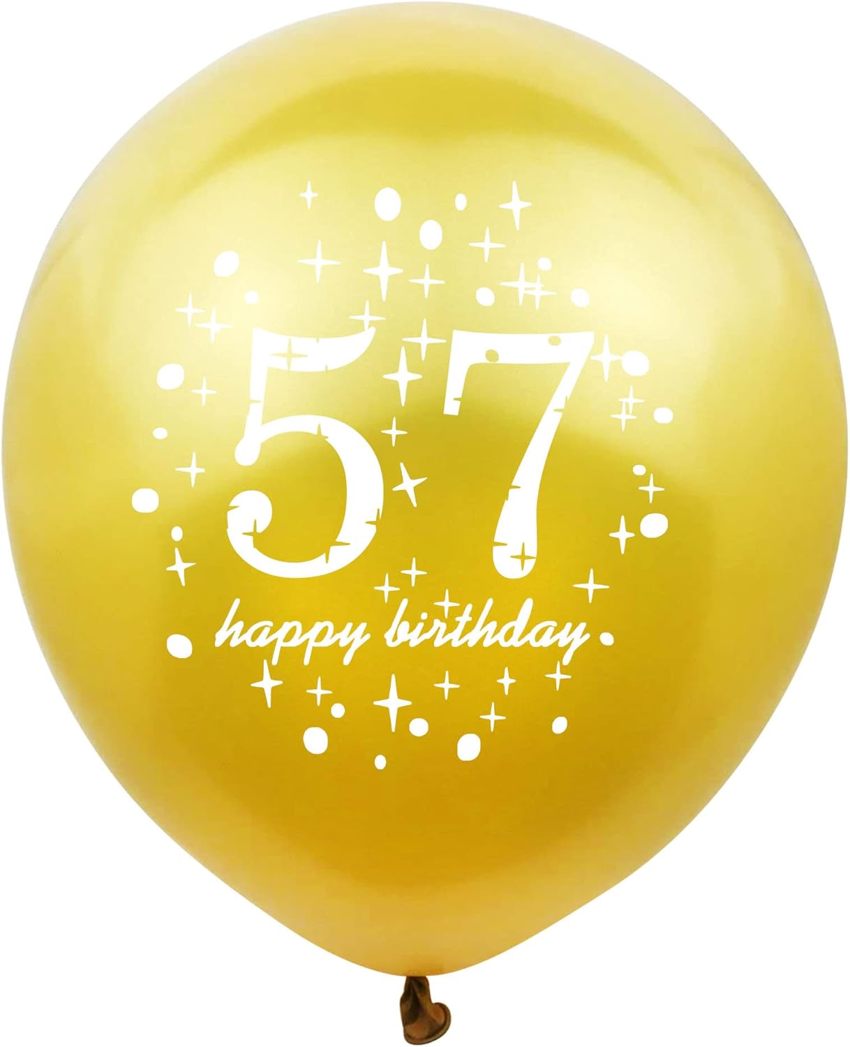SHUNTAI Globo de cumpleaños número 57 dorado y negro, decoraciones de cumpleaños 57 para hombres y mujeres, globos de látex con confeti de 57 años,
