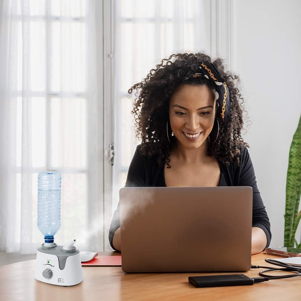 PerfectAire PAU1 Humidificador ultrasónico personal de niebla fría con adaptador de botella de agua para habitaciones pequeñas, viajes, oficinas y