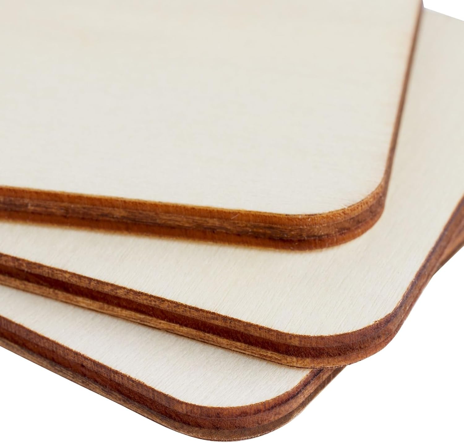 Bright Creations Paquete de 36 rectángulos de madera sin terminar para manualidades, recortes de madera de 2.5 x 3.5 con esquinas redondeadas para