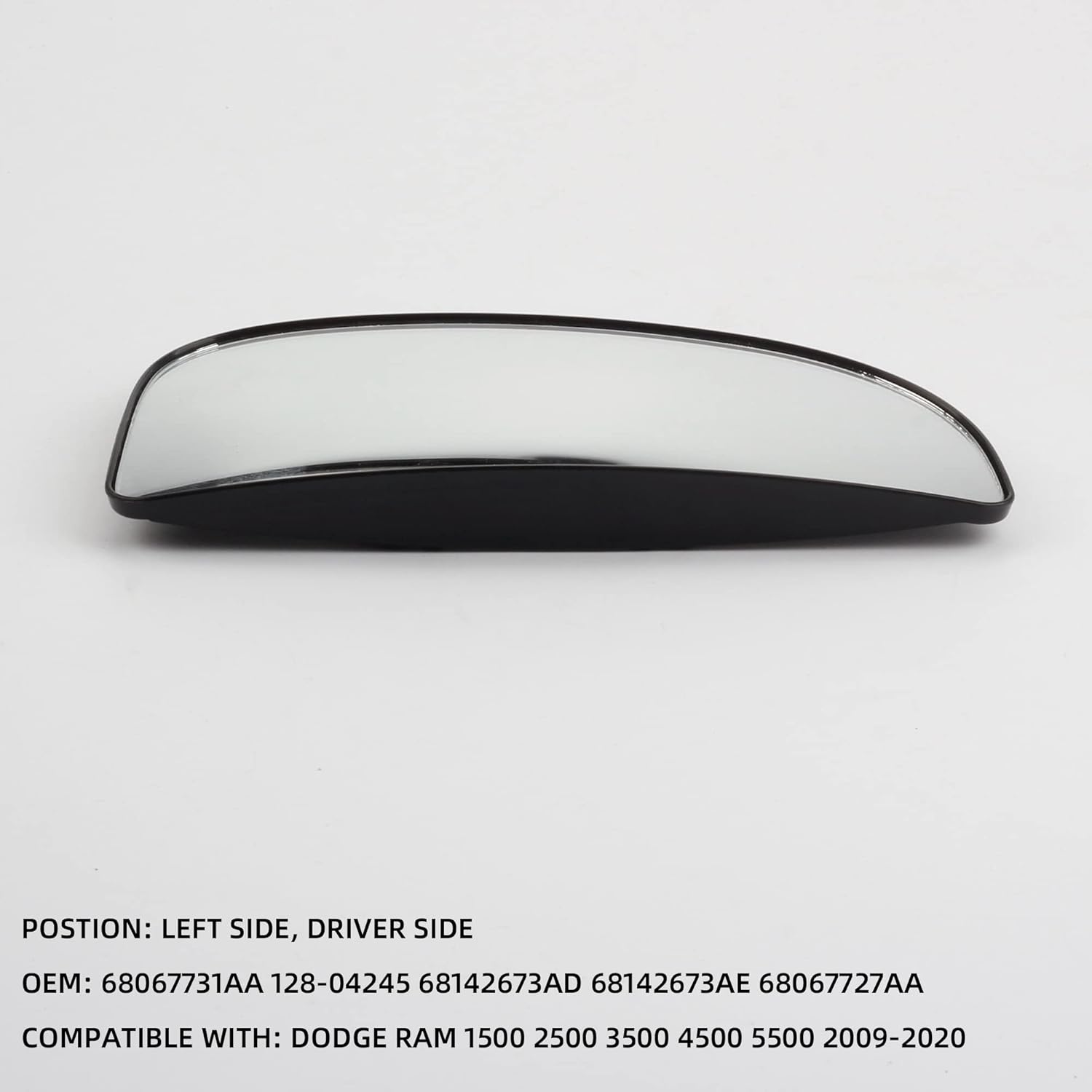 Dasbecan 68067731AA Espejo retrovisor inferior del lado del conductor compatible con Dodge Ram 1500 2500 3500 4500 5500 2009-2020 Espejo convexo sin
