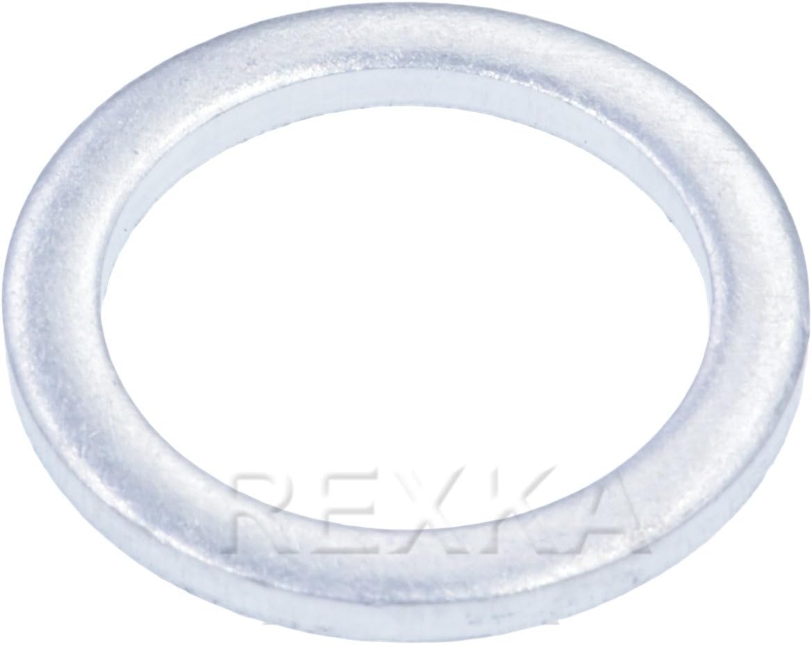 Rexka Junta de tapón de drenaje de aceite de aluminio, arandela de aluminio de 0.709 in para caja de transferencia Toyota 90430-18008 90430-A0003