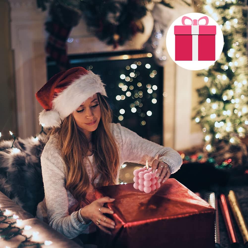 Juego de 4 velas perfumadas de cubo de burbujas para mujer, velas para decoración del hogar, paquete de 4 velas de aromaterapia de cera de soja de