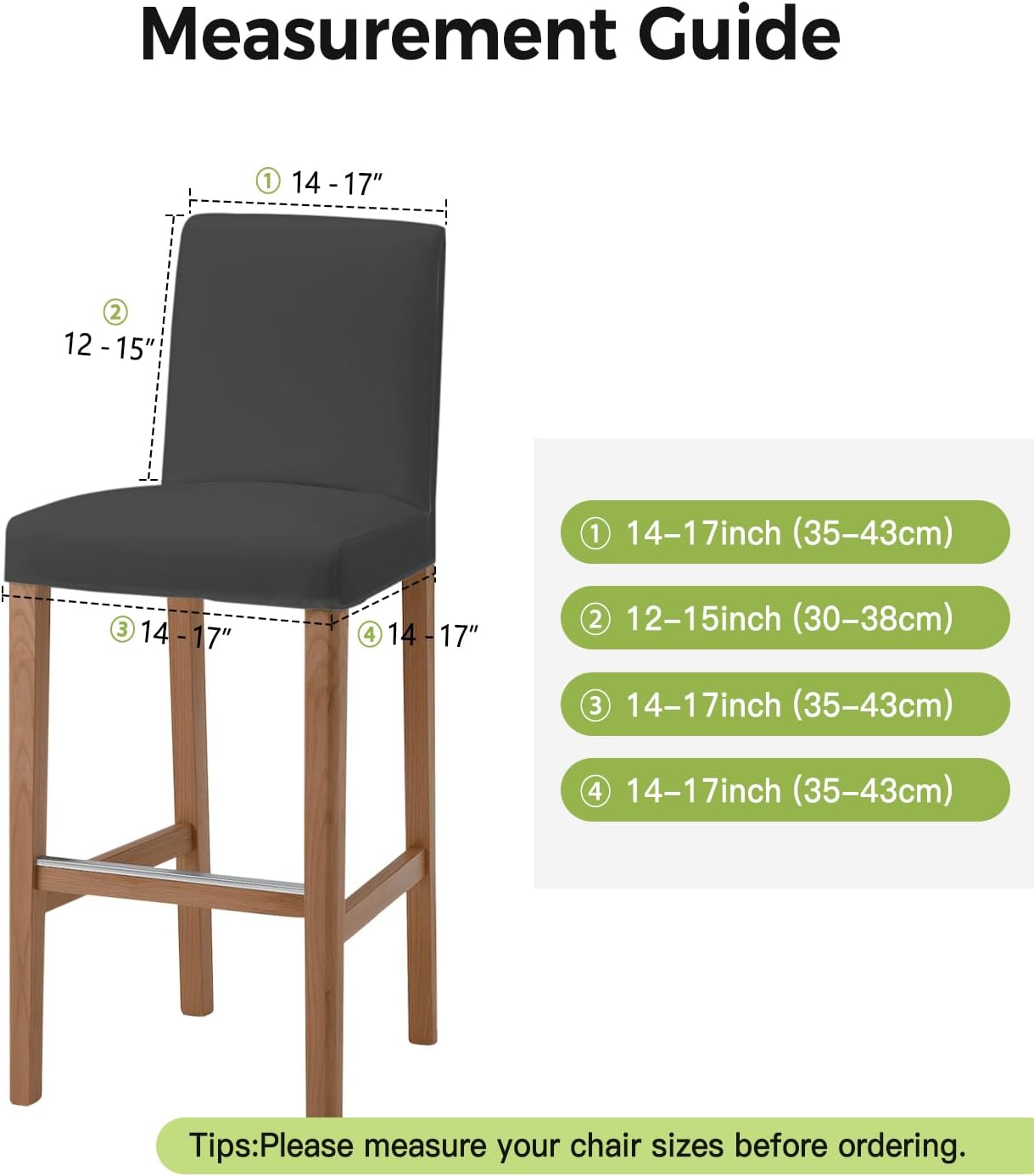 TweetyBed Bar Stool Covers I Love You Mom Stretch Removable Bar Chair Cover Gnome Green Backdrop Counter Slipcovers for Kitchen Pub Dining Room Cafe