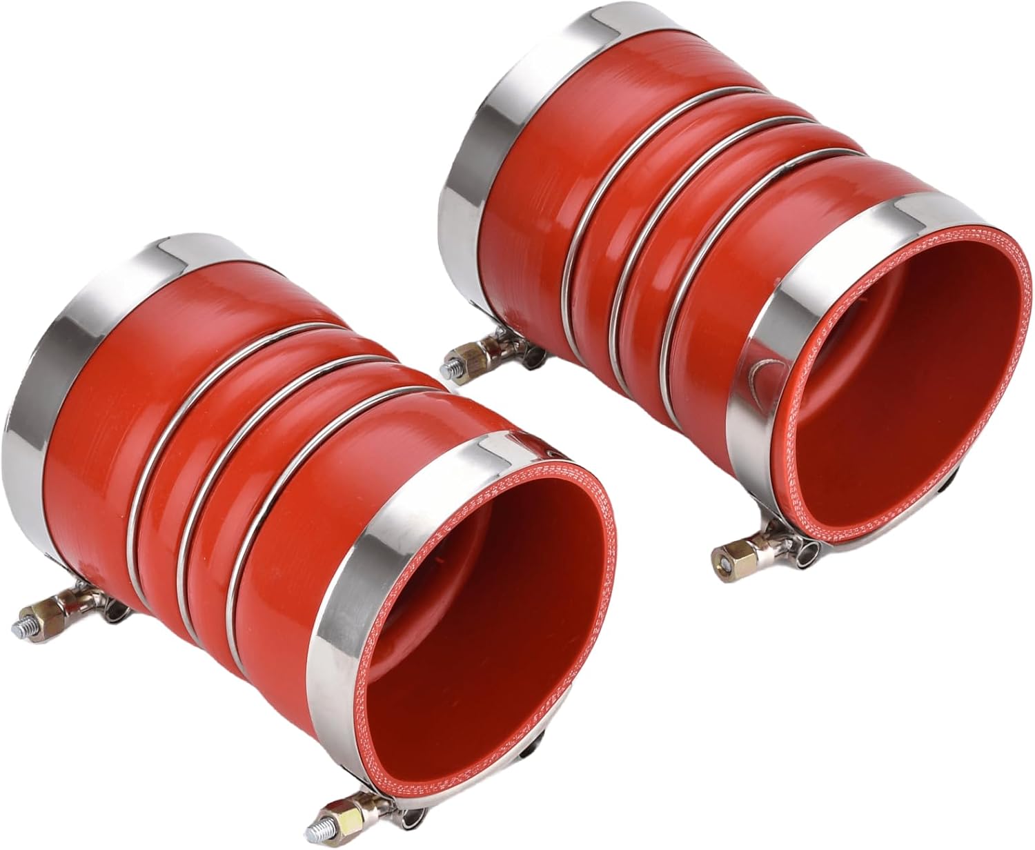 202-36-2042 Par de mangueras de silicona roja de carga de aire con abrazaderas juego de 4 x 6 pulgadas y 4 pulgadas se adapta a 202-36-2042