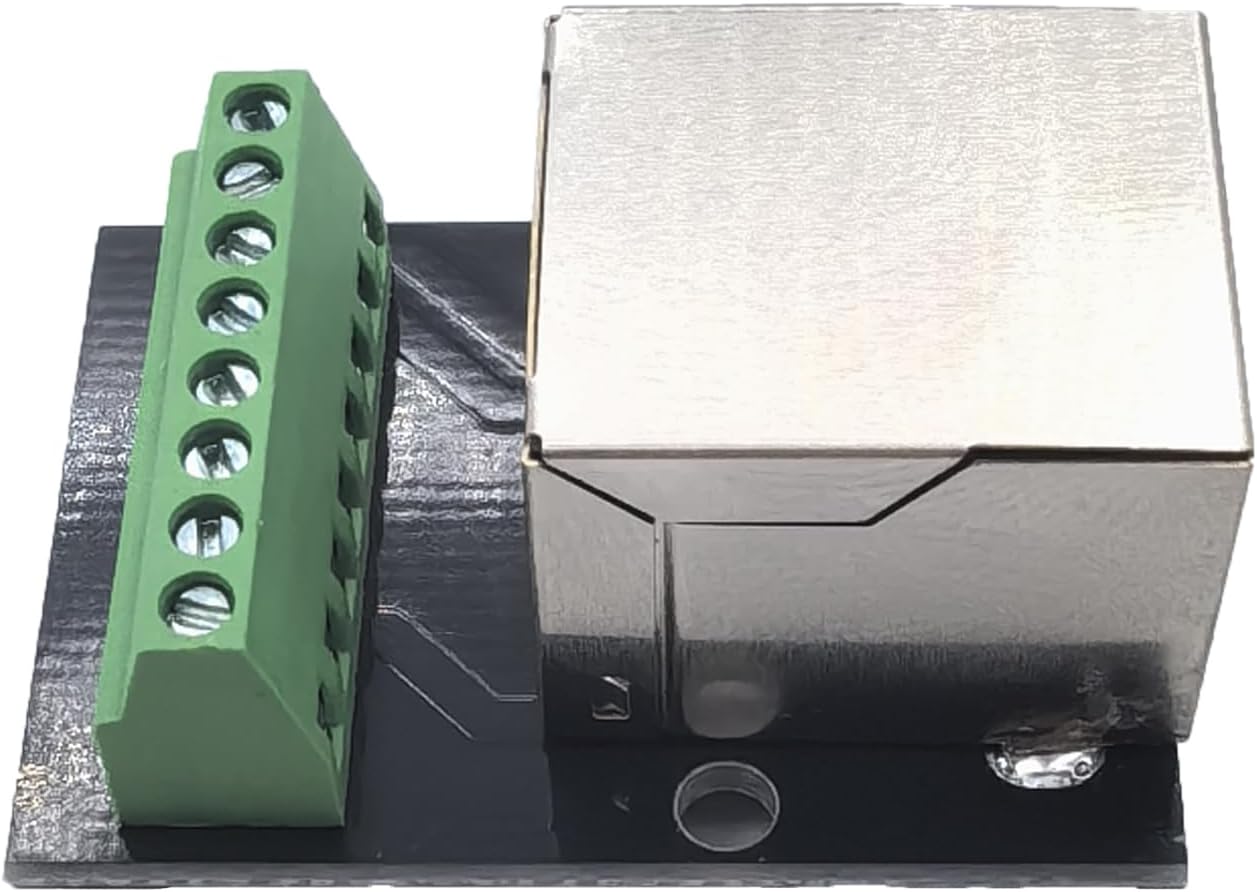2 unids RJ45 8Pin Ethernet Dual Hembra Terminal Breakout Board,0.100 in Pitch Tornillo Conector Junta Blindada Adaptador Terminal de Red