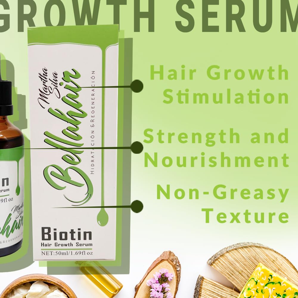 BellaHair  Suero avanzado para el crecimiento del cabello para hombres y mujeres, fórmula potente para un cabello más grueso, más fuerte y