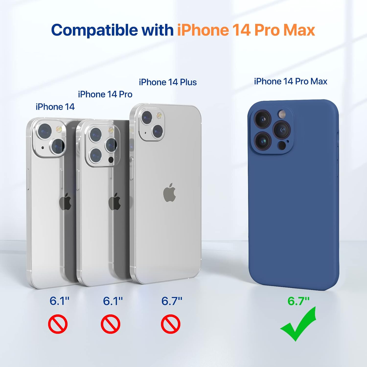 Miracase – Funda magnética diseñada para iPhone 14 Pro Max, de silicona líquida a prueba de golpes, con protector de pantalla, protege mejor la