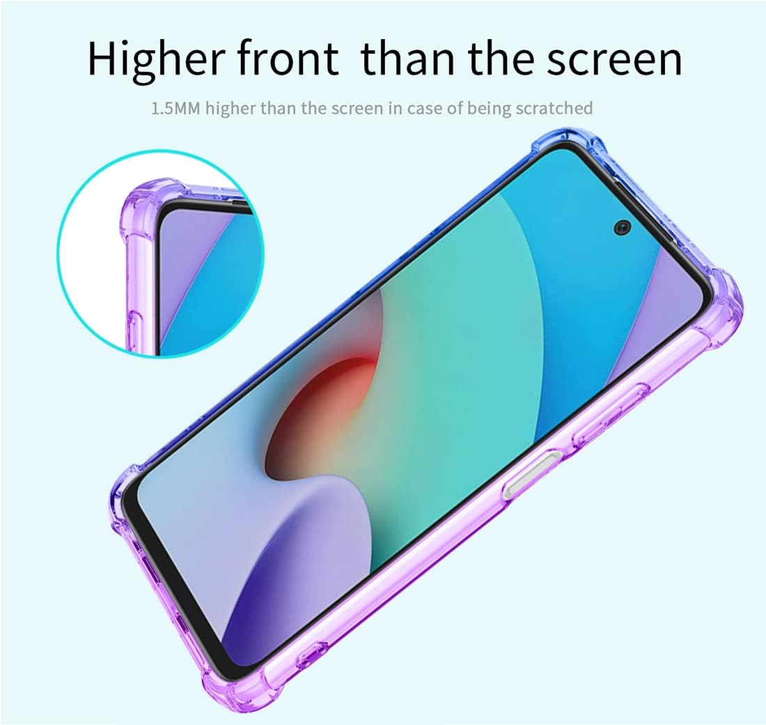 Funda para Xiaomi Redmi 10 Redmi 10 Prime Redmi 10 2022, funda transparente degradada delgada antiarañazos TPU a prueba de golpes Funda protectora