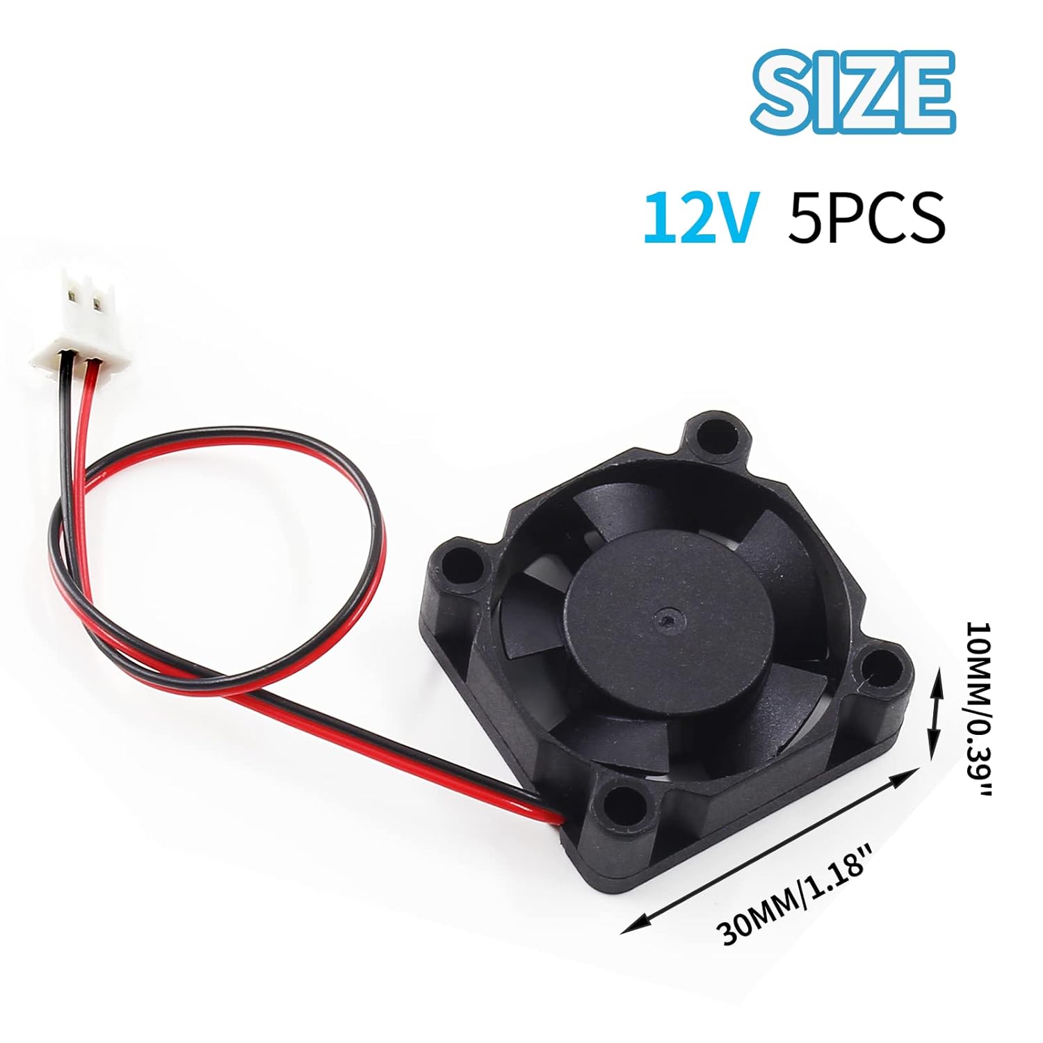 5 unidades de ventilador micro DC ventilador de refrigeración para PC, ventilador de impresora 3D, mini ventilador de computadora silencioso de