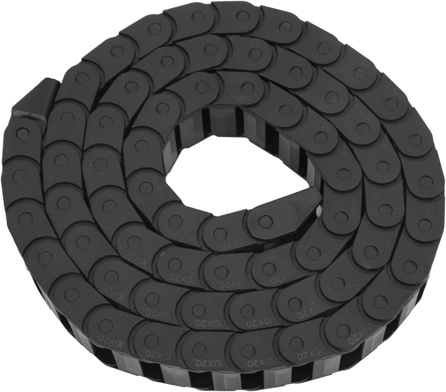 Cadena de arrastre portador Cable de alambre de cadena de plástico para CNC con conector final Tipo puente 3.3 ft largo negro