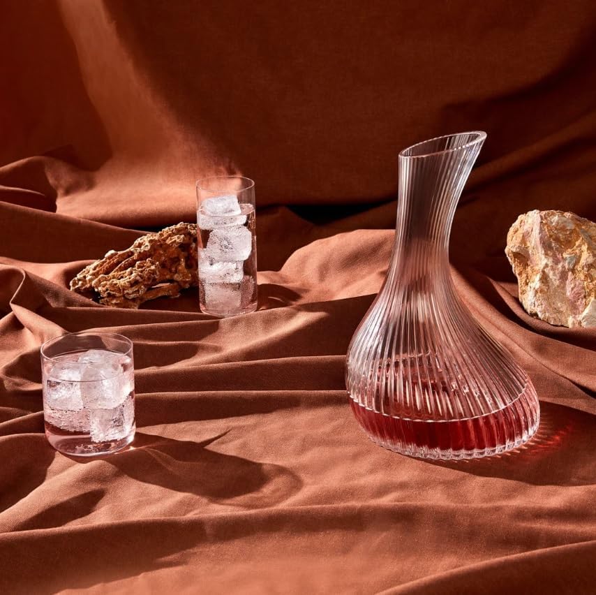 Jarra Nude Vini de 61 onzas, decantador de vino de cristal, sin plomo, diseño vintage, diseño elegante, vino rojo y blanco, accesorios de regalo