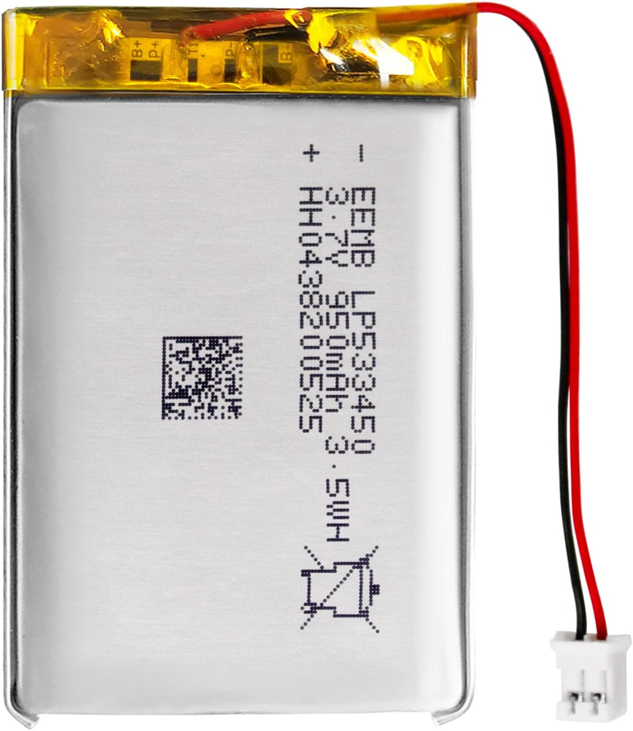 EEMB 3.7V Lipo Batería 950mAh 533450 Batería de iones de polímero de litio Batería recargable de polímero de iones de litio con conector JST
