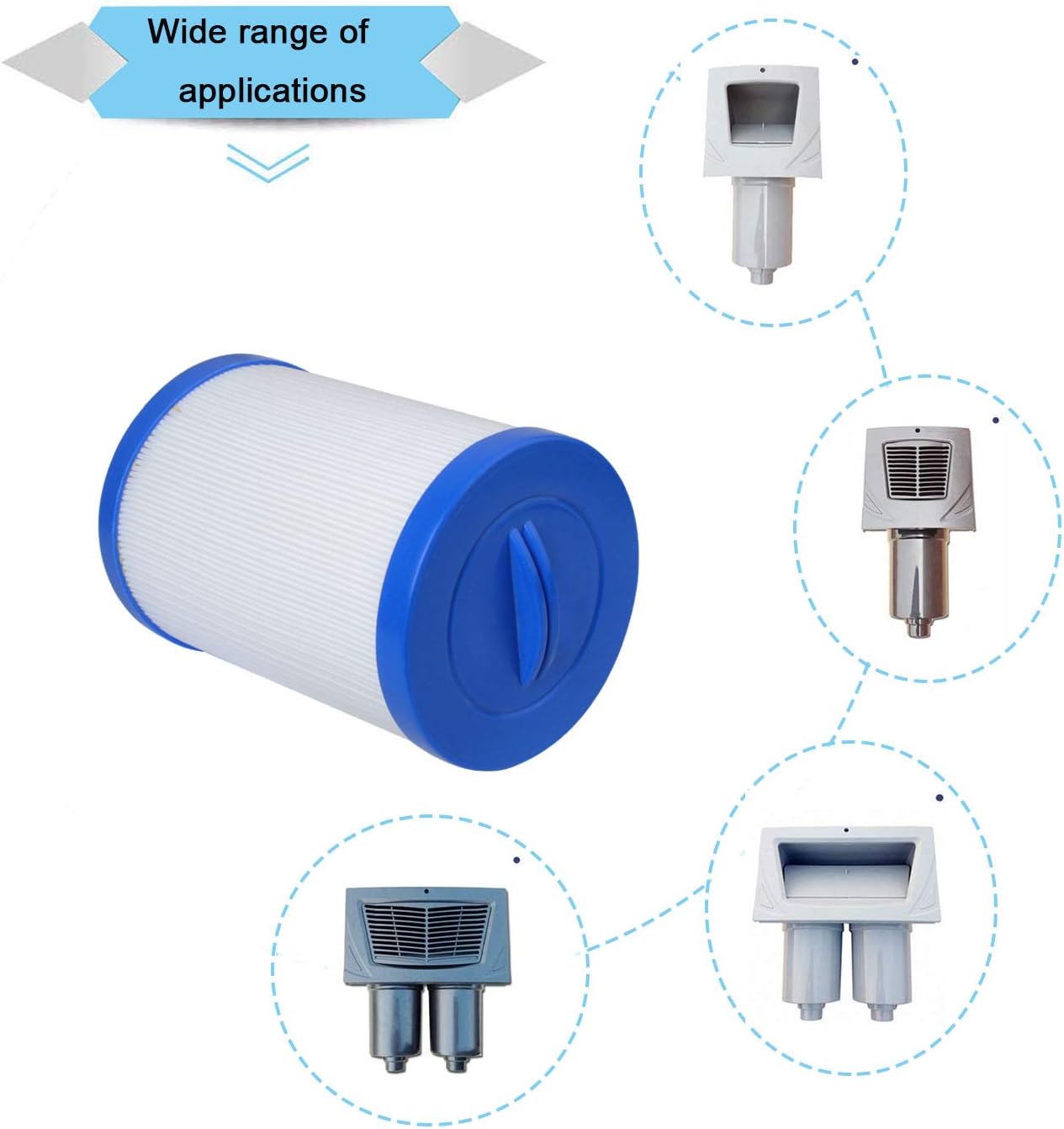 Ketofa Cartuchos de repuesto para filtros de spa compatibles con Unicel 6CH-940 Filbur, para Pleatco PWW50P3, 45 pies cuadrados de carga superior