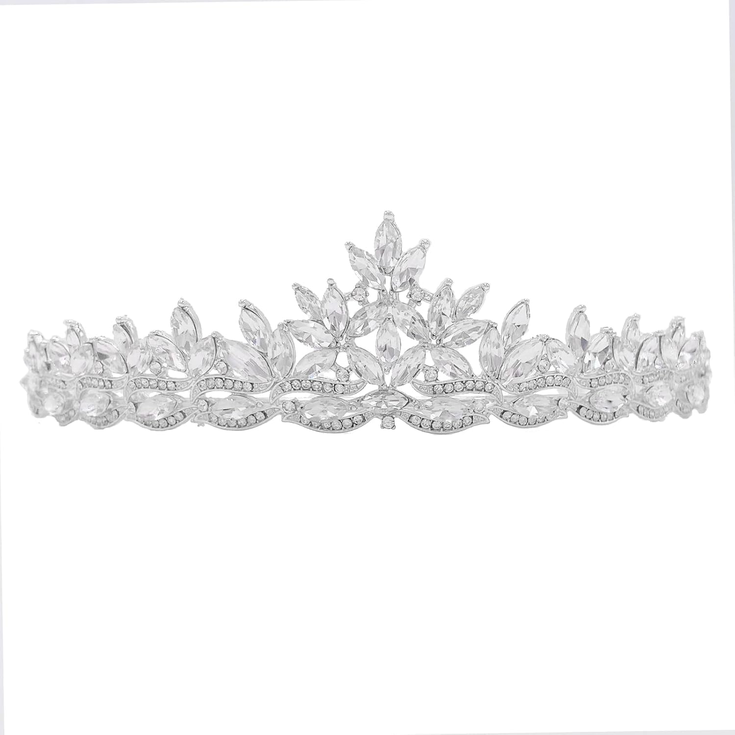 Tiara de boda para novias niñas de flores, diadema de tiara de princesa, corona de concurso