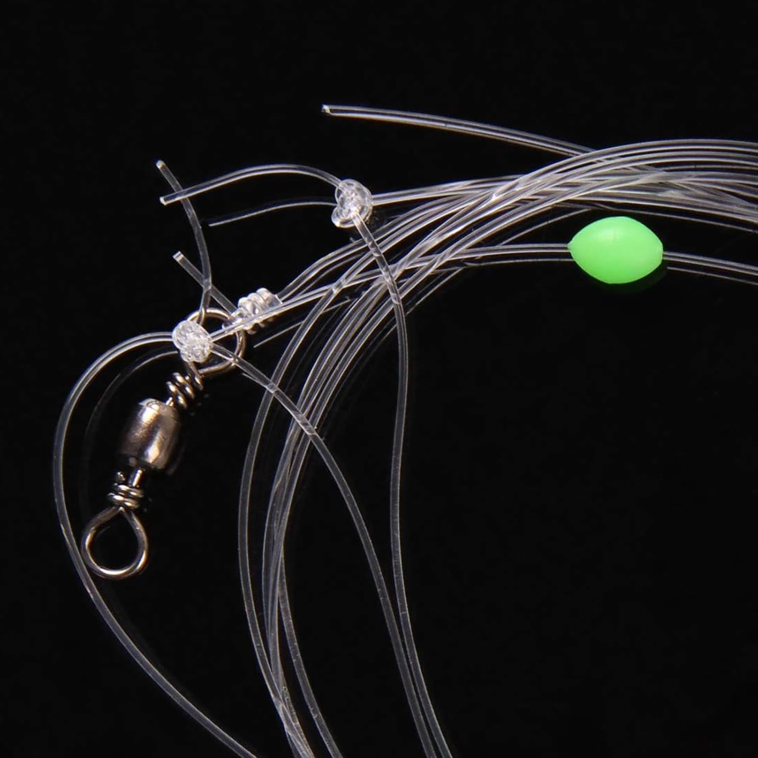 Aparejos de pesca para cebo de agua salada, aparejos de bacalao de roca de pesca, anzuelos intermitentes con cuentas luminosas, línea de pesca
