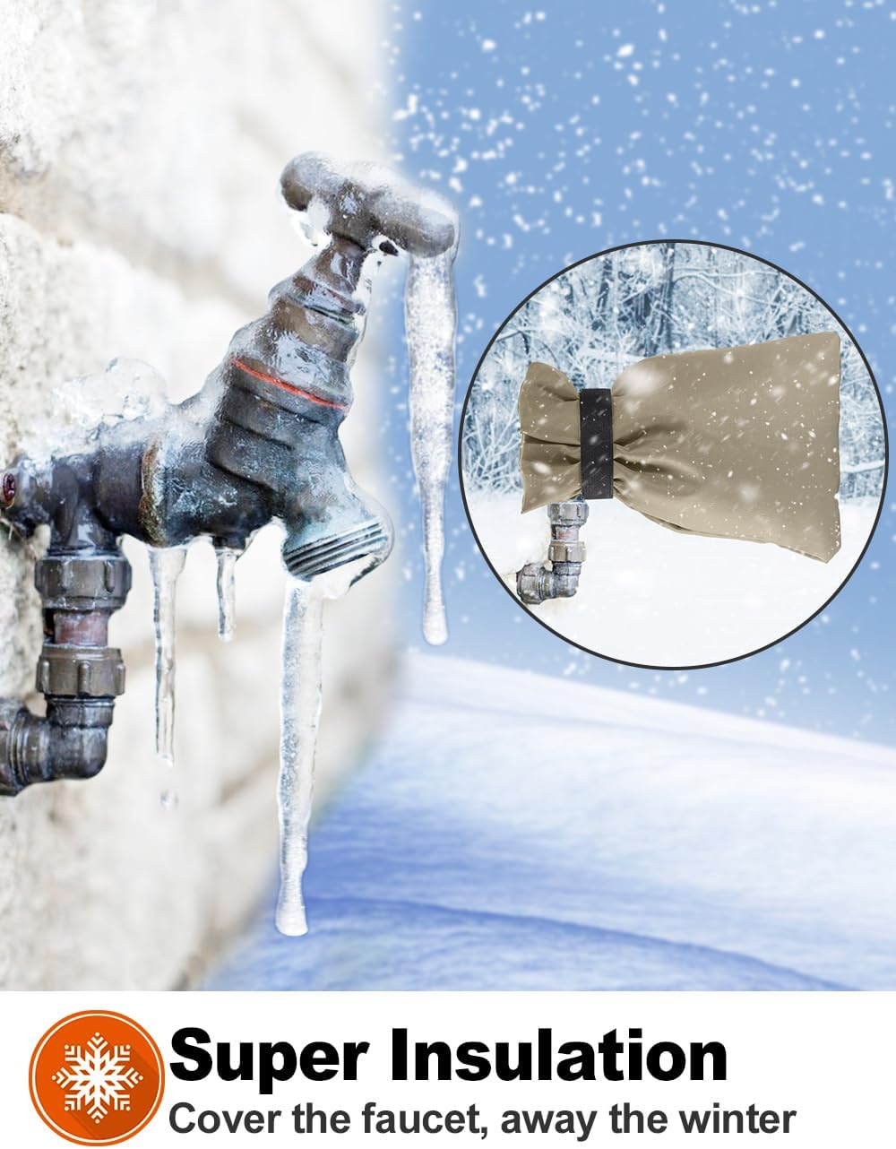 Fundas de grifo para exteriores para invierno, Pro 10 pulgadas de alto x 7 pulgadas de ancho, cubierta exterior de grifo protección contra