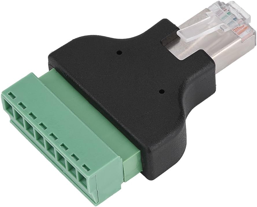 Adaptador de terminal de tornillo, conector Ethernet DVR, conector RJ45 macho a conector de terminal de tornillo de 8 pines de repuesto (paquete de