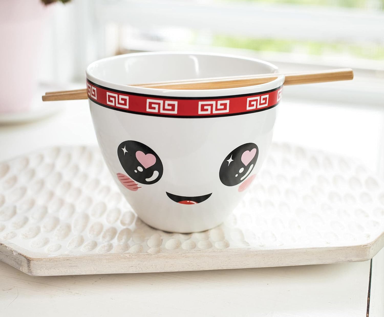 Bowl Bop Hopeless – Juego de vajilla de cerámica japonesa Ramentic  Incluye cuenco de fideos ramen de 16 onzas y palillos de madera  Juego de platos