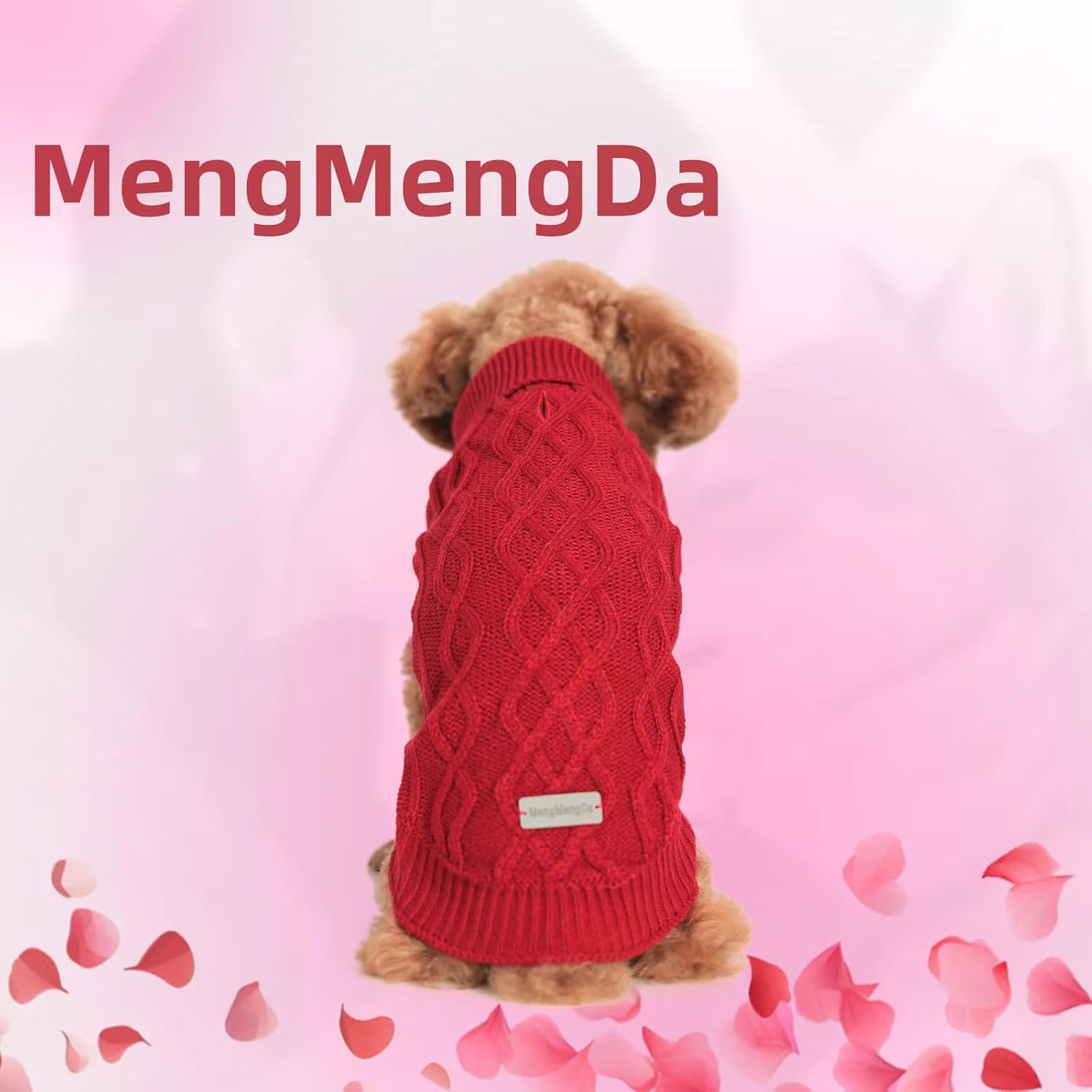 MengMengDa, Suéter para perro, ropa de punto trenzado, cuello alto clásico, ropa cálida y suave para chihuahua, bulldog, perro salchicha, pug,