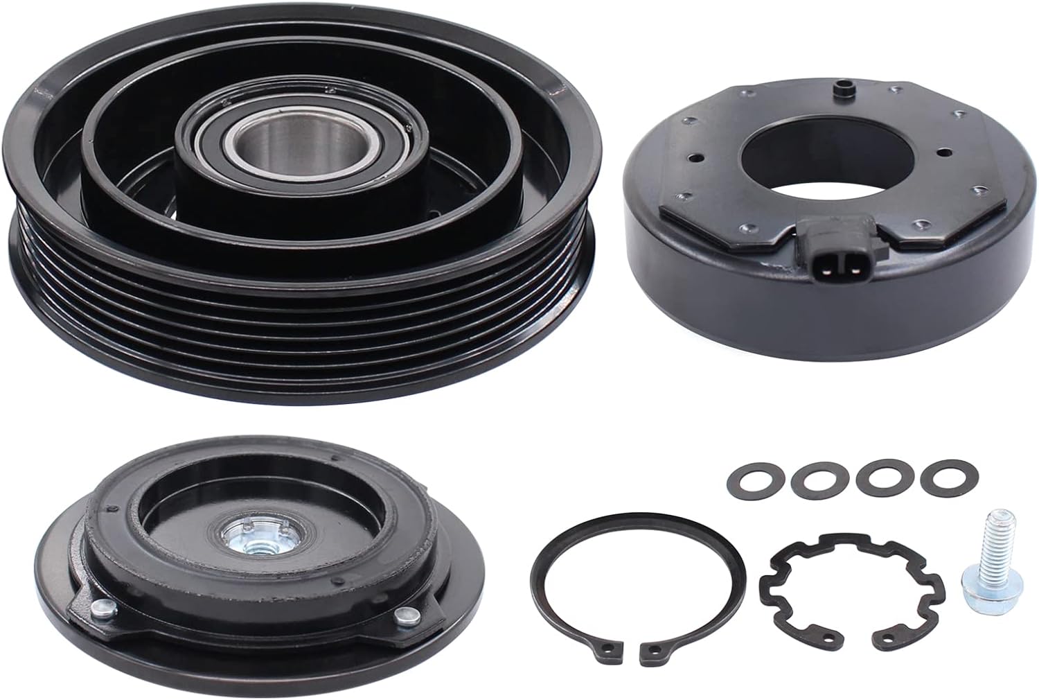 XtremeAmazing Kit de ensamblaje de embrague de compresor de CA AC para Honda Odyssey 3.5L 2005-2007 Pilot Ridgeline Accord Acura TL MDX