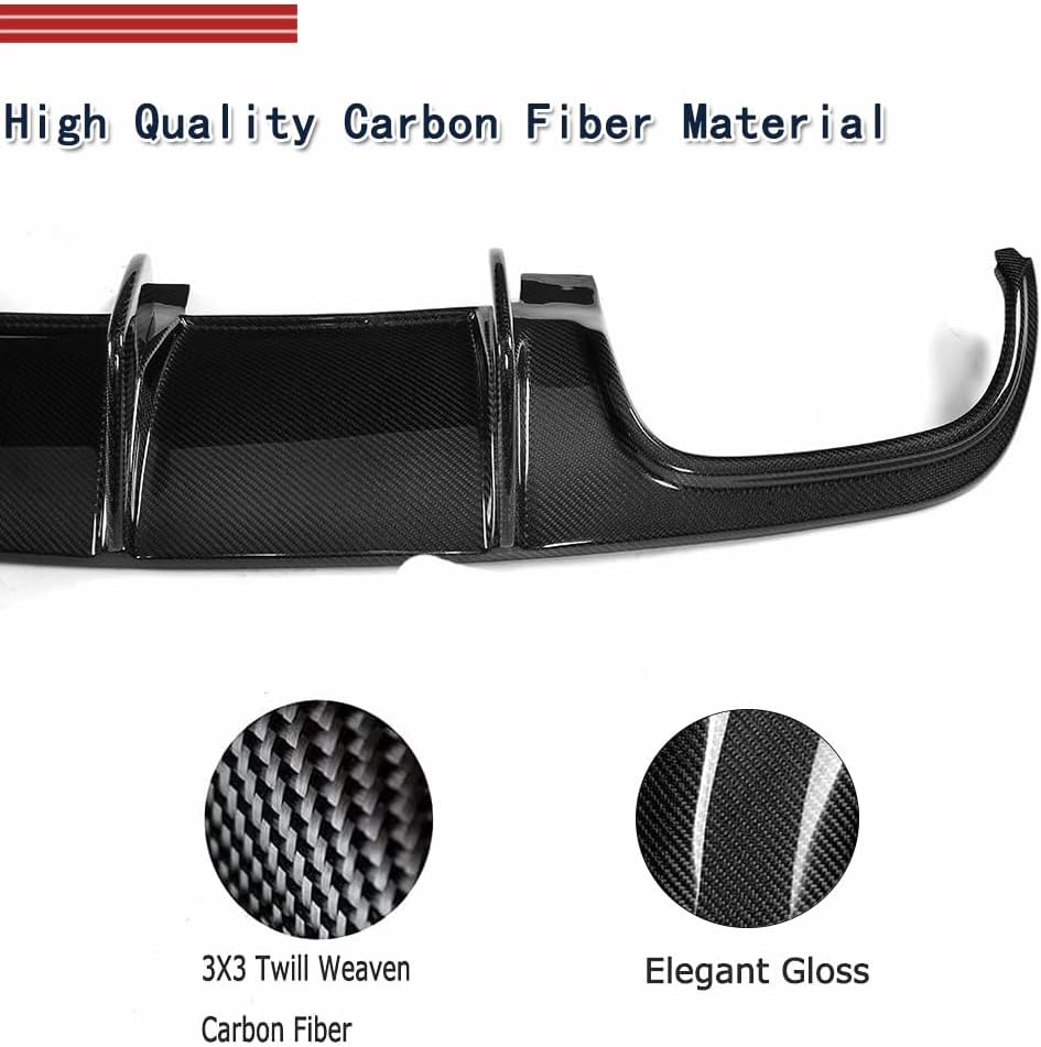 Difusor trasero de fibra de carbono para Mercedes Benz C63 AMG Sedan W204 2008-2011 parachoques trasero cenefa divisora alerón (con aleta de