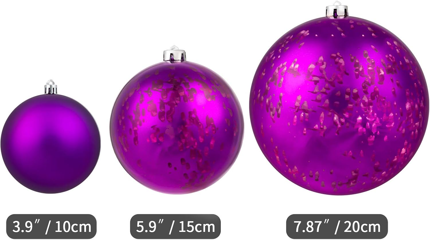 Sunshine – Adornos de bola de Navidad brillantes, adornos gigantes para árbol de Navidad, decoraciones para vacaciones, juego de bolas de mercurio