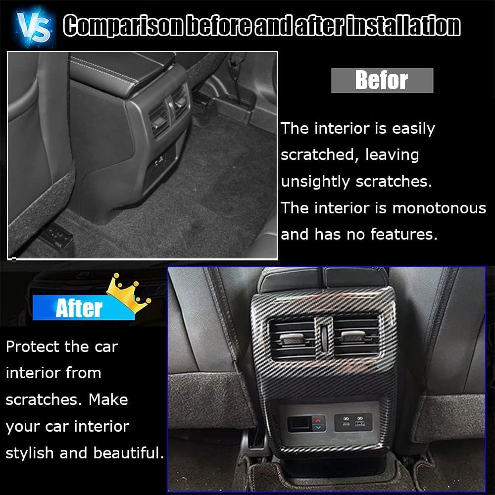 Kakash Accesorios interiores personalizados para Nissan Rogue 2021 2022 2023, cubierta trasera de ventilación de aire acondicionado, cubierta