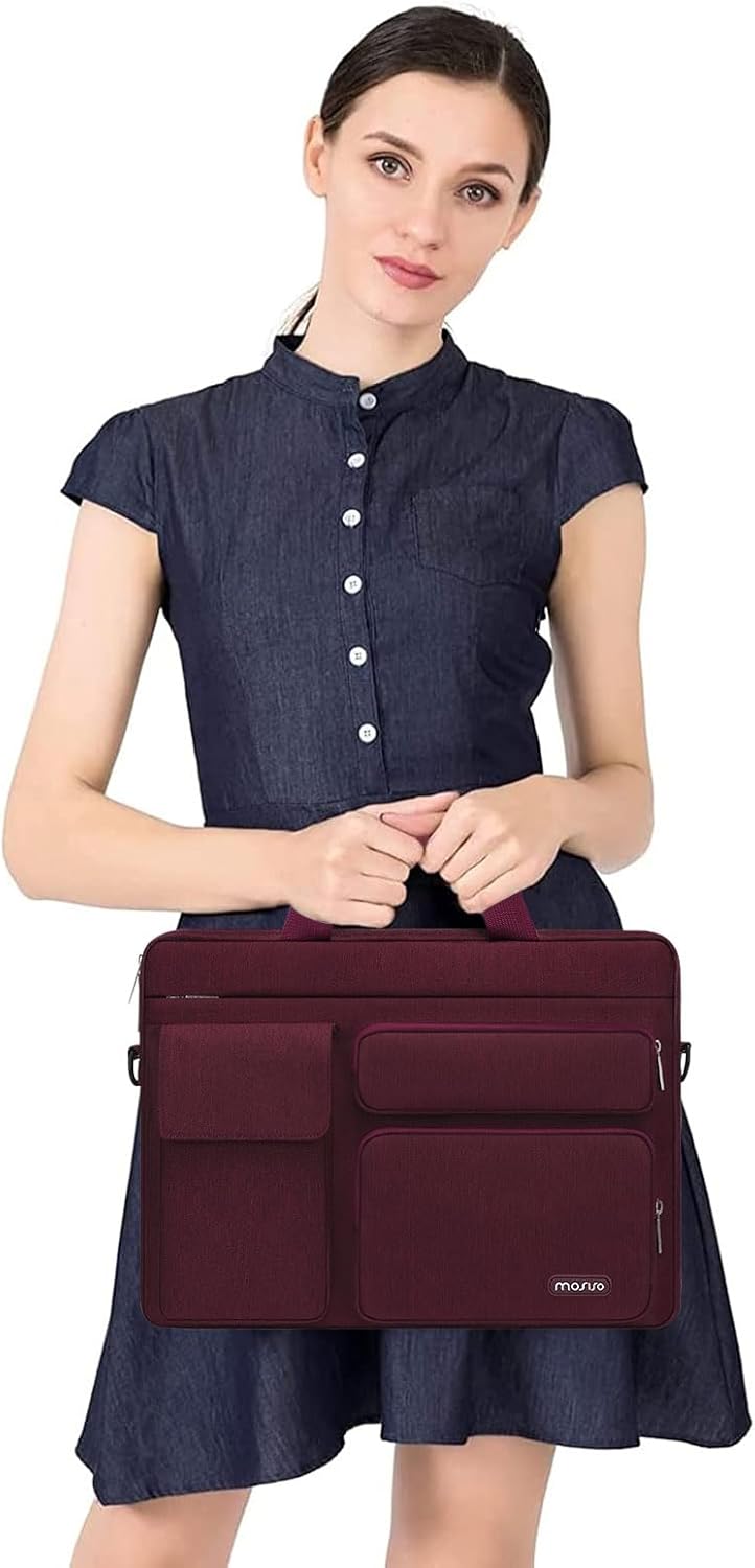 MOSISO Bolsa de hombro para laptop compatible con MacBook Air de 15 pulgadas M3 M2 2024 2023Pro 16 M3 M2 M1 2024-2019, cuaderno de 15-15.6 pulgadas
