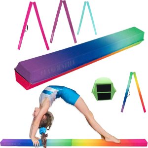 Balance Beam 8FT Extra Firm Suede Cover Floor Folding Gymnastics Equipment with Carry Bag for Home for Kids Balance Beam 8FT Extra Firm Suede Cover Floor Folding Gymnastics Equipment with Carry Bag for Home for Kids