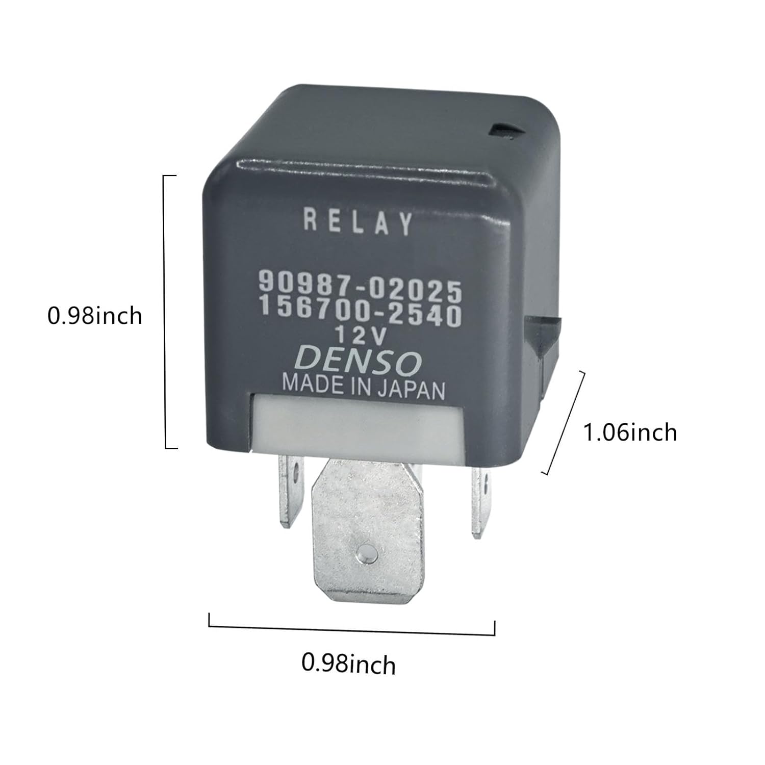 Relé 90987-02025, relé de potencia automotriz de 4 pines 12 V 80 A, compatible con vehículos Toyota, Lexus