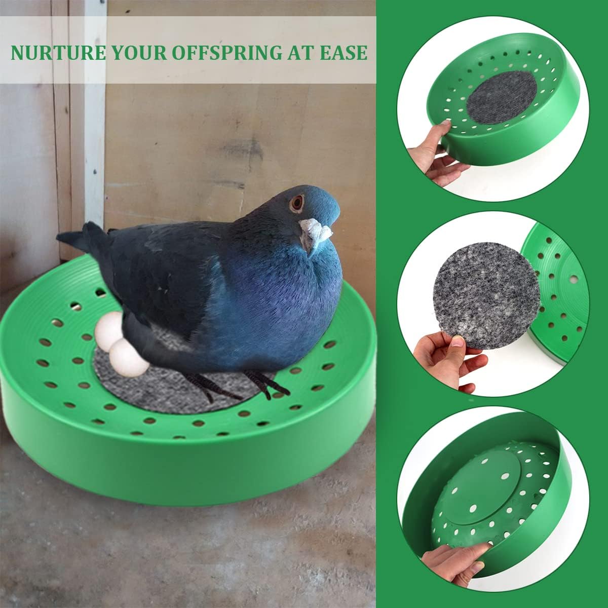 Nido de paloma, 10 cuencos de plástico para nido de pájaros, cuenco de nido de paloma, nido de cría para palomas, codornices cría de eclosionados,