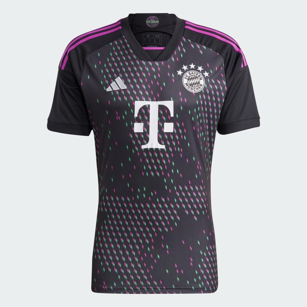 adidas Camiseta de fútbol para hombre, Bayern Munich 2324, mensaje unificador, tela que absorbe la humedad, gráfico único de mapa del mundo,