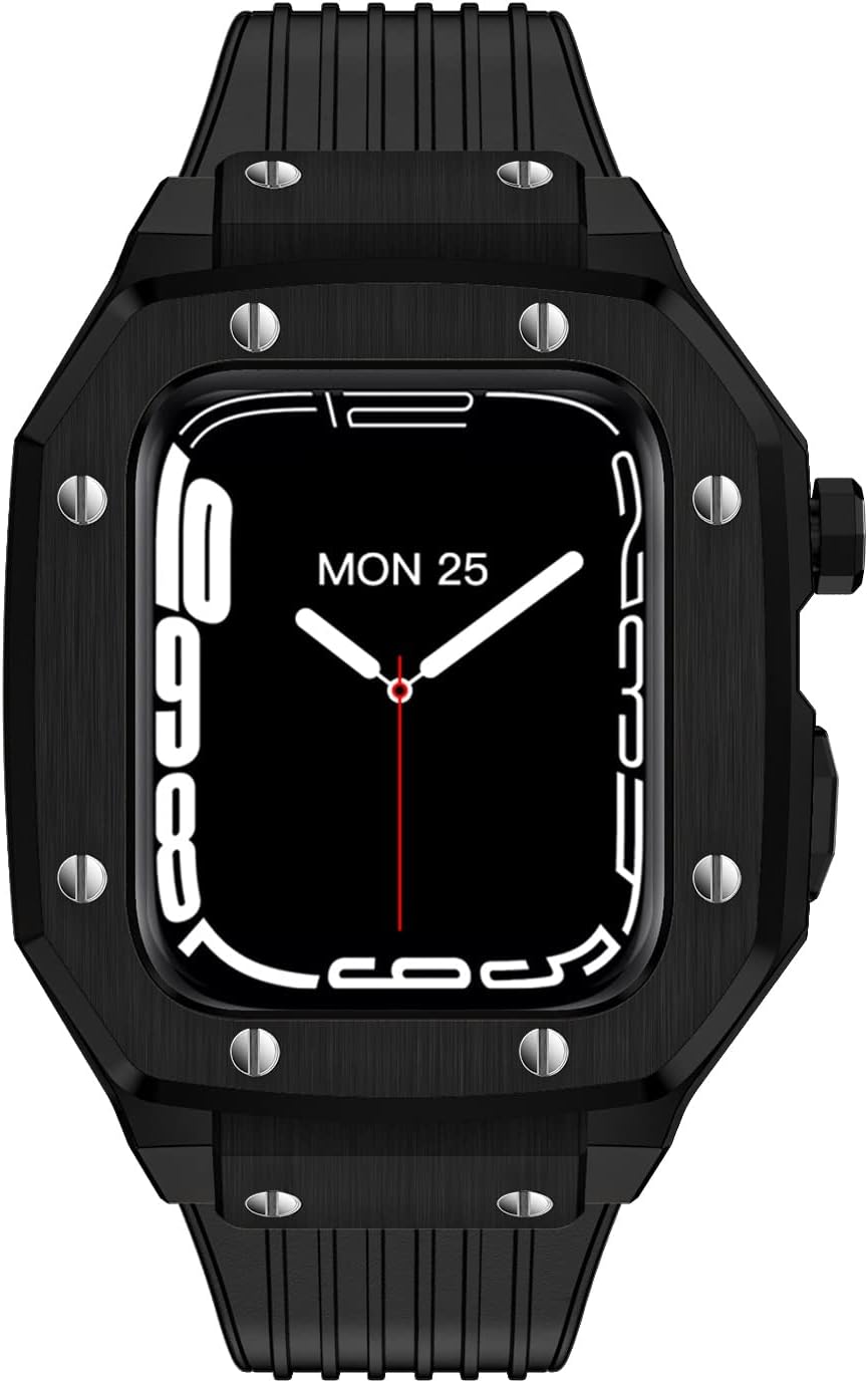 Modificación Mod Kit para Apple Watch Band Case 1.732 in 1.772 in 1.654 in Correa de silicona Marco de metal Accesorios para IWatch Series 8 7 6 5 4