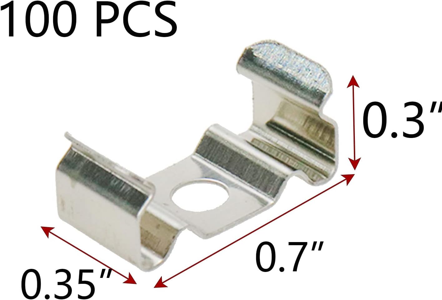 Clip de montaje de canal LED en forma de U, clips de montaje de espejo, clips de luz de tira LED, lámpara fluorescente, accesorios de instalación