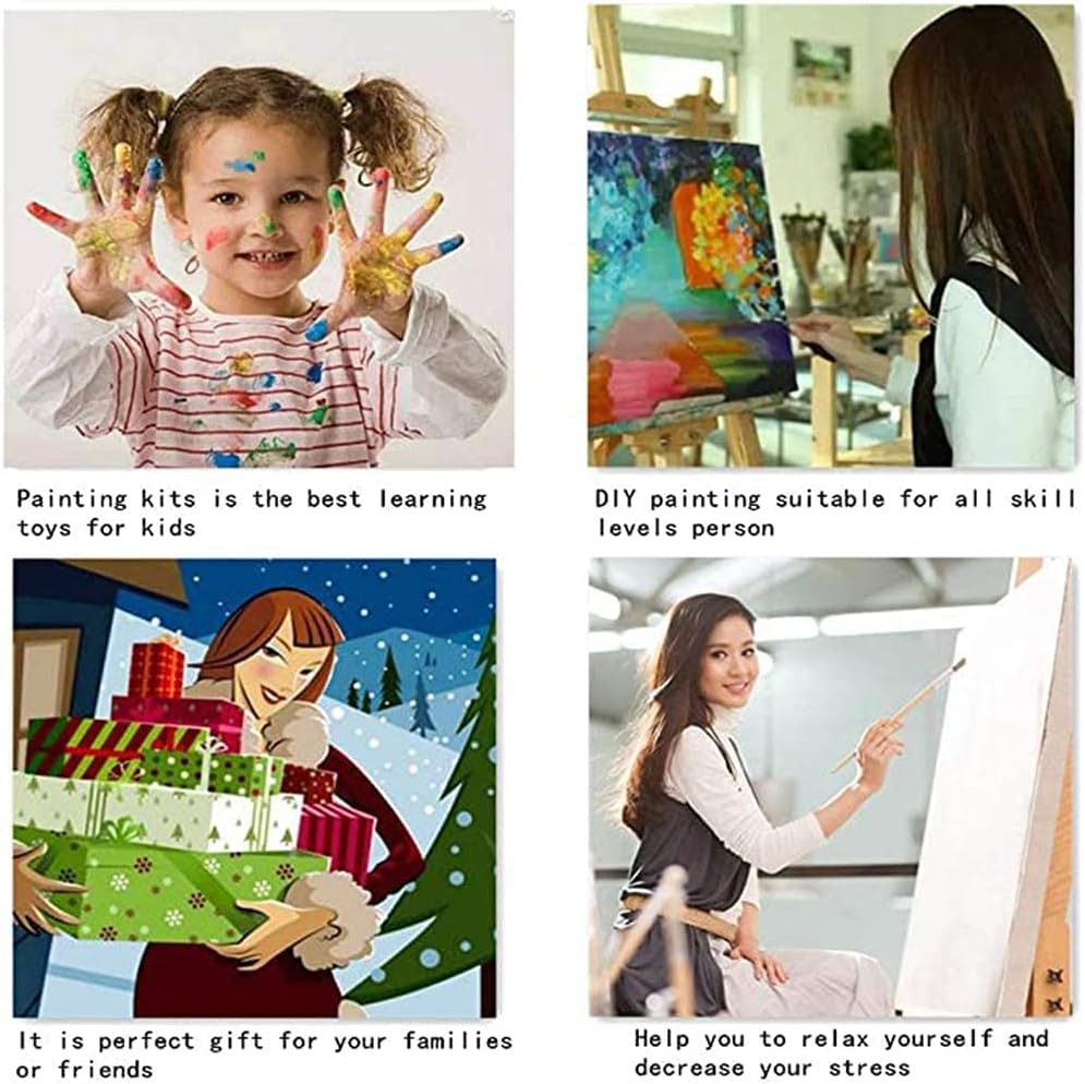 Angel Girl – Pintura por números para adultos, corona de rosas rosadas, pintura al óleo digital, pintura acrílica, kit de pintura linda para niñas,