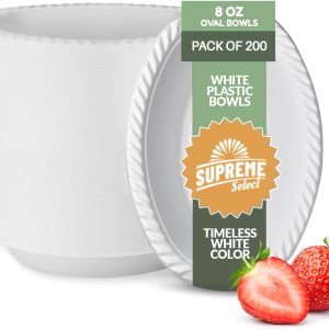 Cuencos desechables de plástico blancos Paquete de 200  Cuencos ovalados de 8 onzas Cuencos desechables aptos para microondas – Tazones de sopa, Cuencos desechables de plástico blancos Paquete de 200  Cuencos ovalados de 8 onzas Cuencos desechables aptos para microondas – Tazones de sopa,