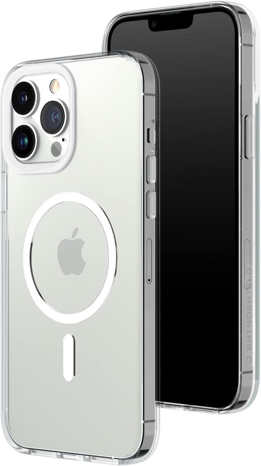 RHINOSHIELD Funda transparente compatible con Magsafe para iPhone 13 Pro Max  Magnética superior, resistencia avanzada al amarilleo, transparente,