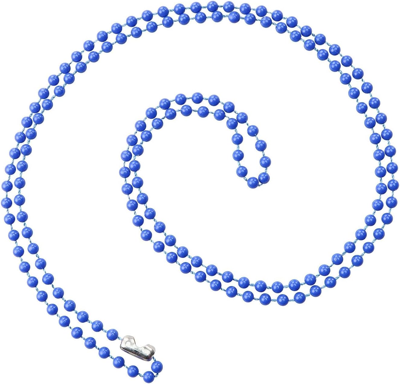 Cadena de cuello con cuentas de plástico, 38 pulgadas de longitud, cuentas de bola (0.098 in) – Conector de acero niquelado – Soporte para insignia