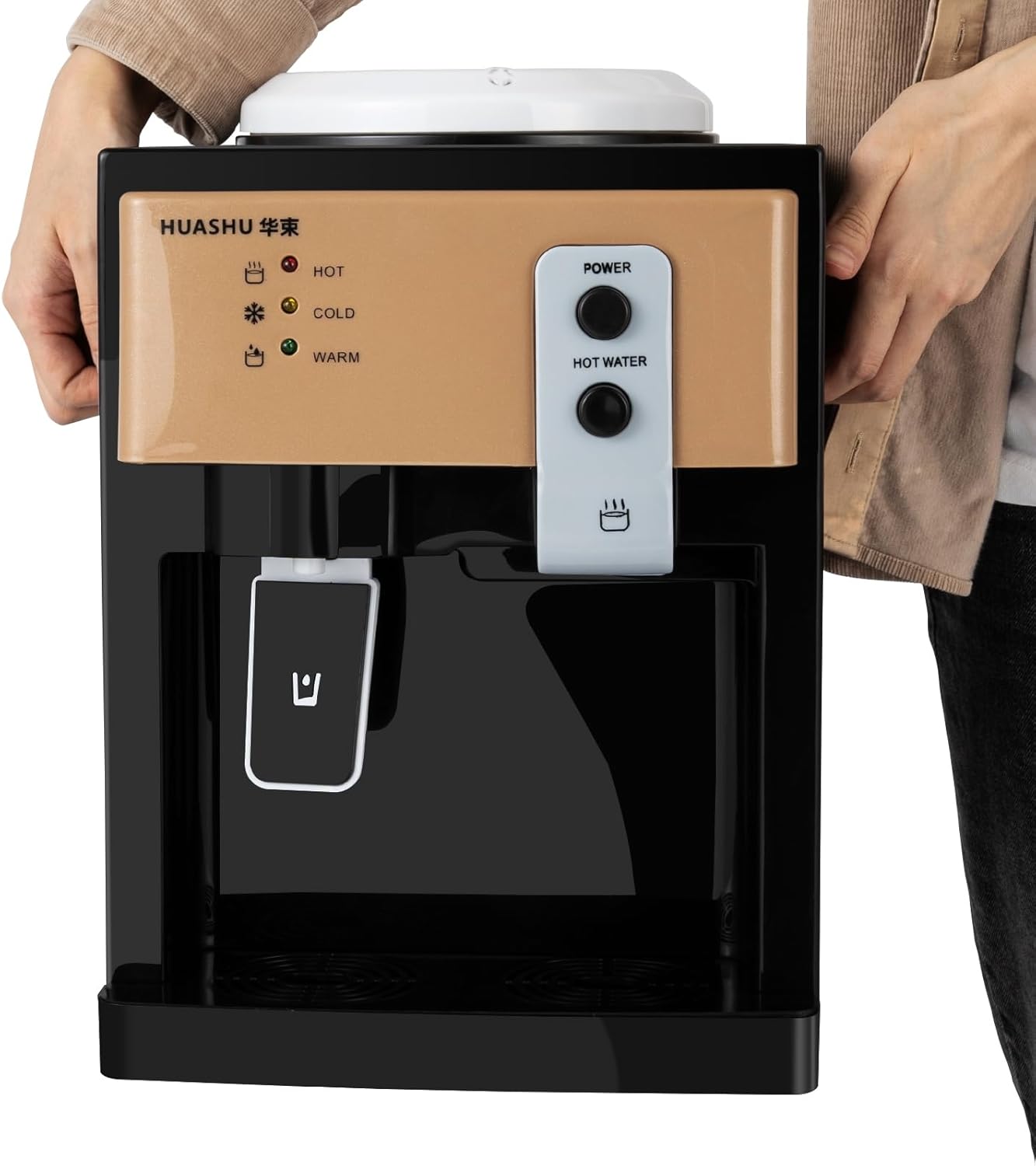 Dispensador de enfriador de agua comercial para botellas de 5 galones, dispensador de agua eléctrico de carga superior caliente y fría para oficina