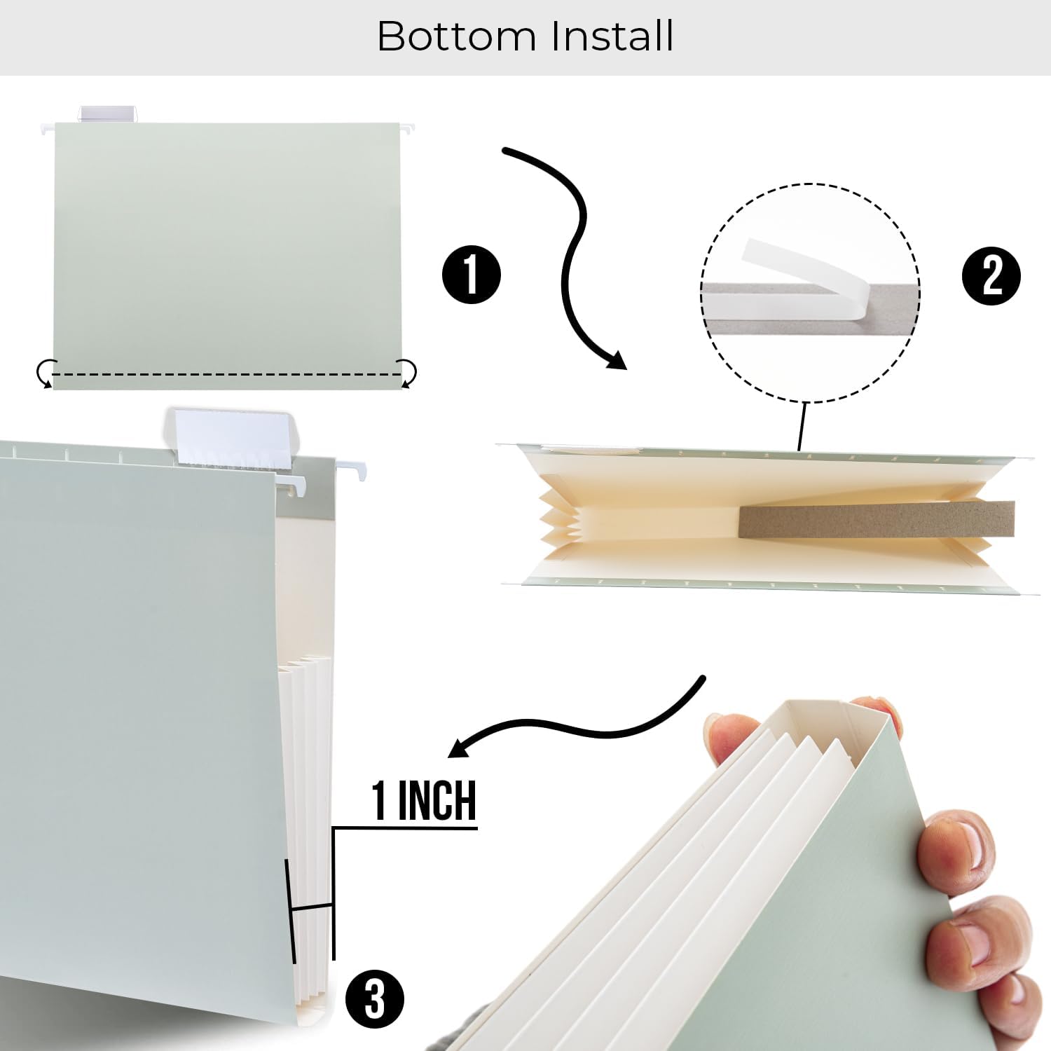 Y YOMA Paquete de 6 carpetas colgantes de capacidad extra, tamaño carta, carpeta decorativa reforzada, carpeta expandible de colores bonitos para