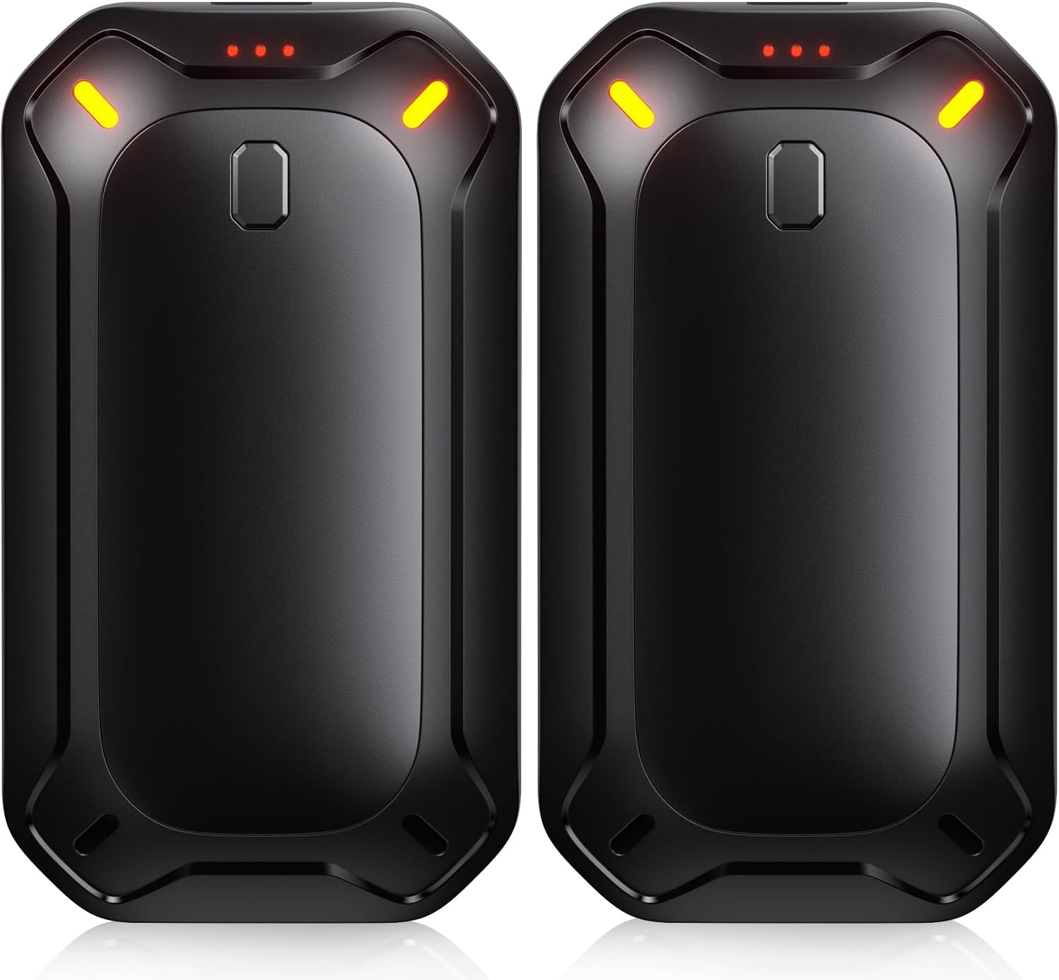 Paquete de 2 calentadores de manos recargables, calentador de manos eléctrico, calentador portátil de doble cara reutilizable, 12 bolsillos de