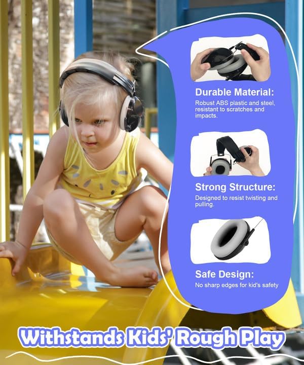 PROHEAR 032 2.0 Auriculares con cancelación de ruido para niños, reducción de ruido de 25 dB, orejeras sensoriales ajustables de protección de oídos