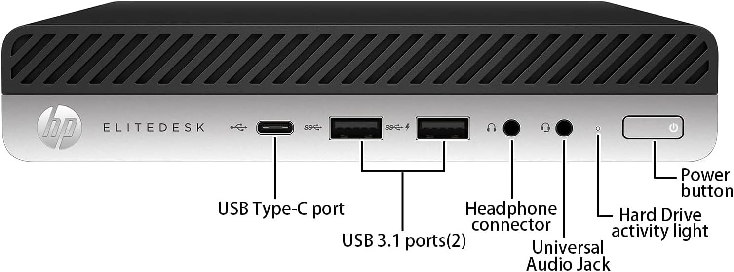 HP Nuevo EliteDesk 800 G4 1L Business Mini computadora de escritorio, Intel Hexa-Core i5-8500T, 32GB DDR4 RAM, 2TB PCIe SSD, adaptador WiFi,