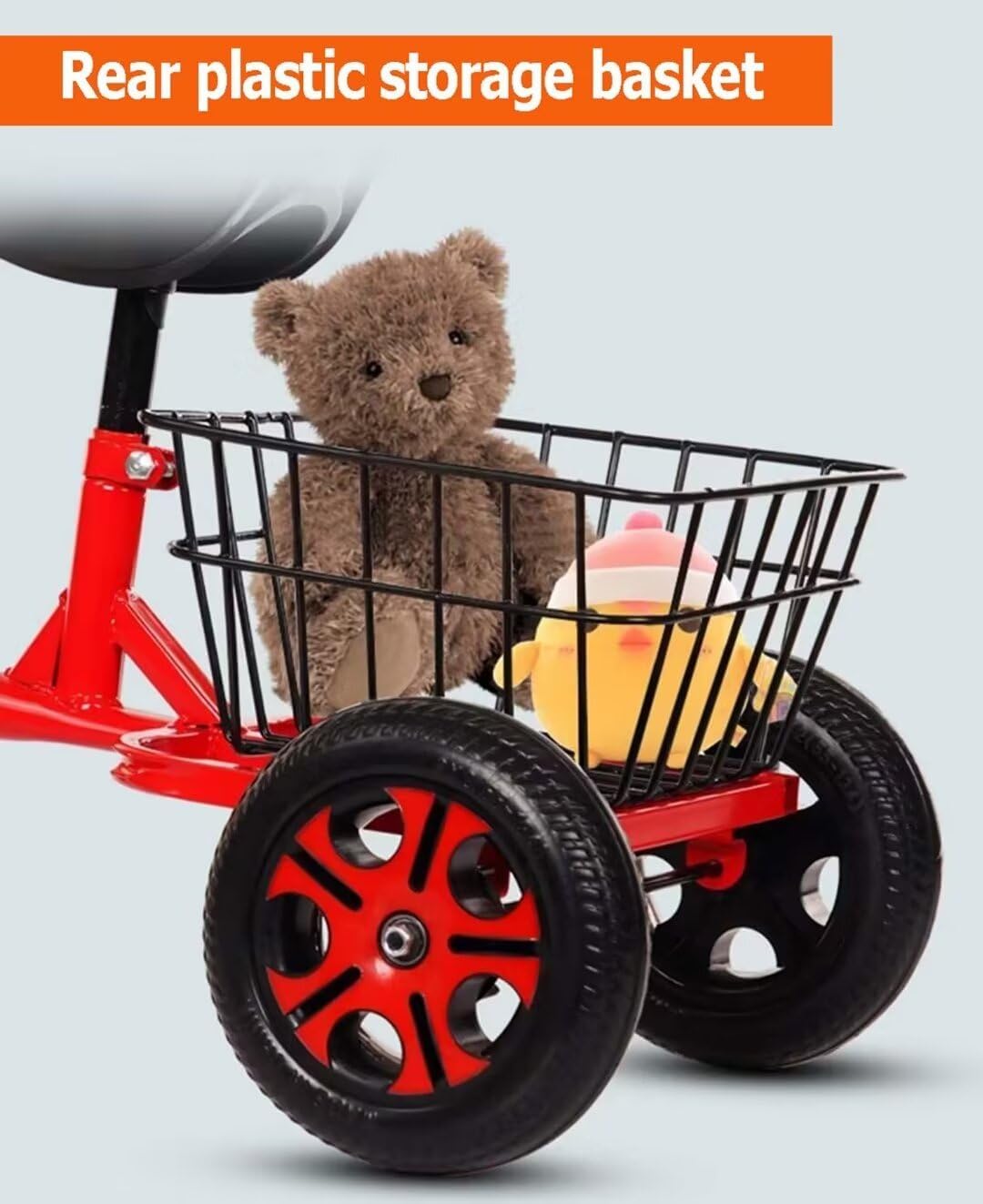 Triciclos para niños pequeños de 3 a 5 años, triciclos para exteriores con cesta de plástico trasera grande, conducción independiente pequeña de 3