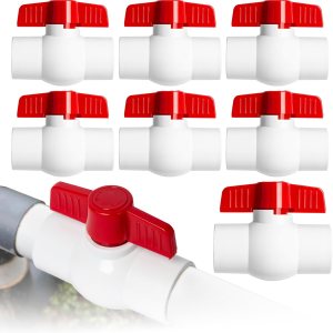Válvula de bola de PVC de 8 piezas, 34 pulgadas, enchufe de válvula de bola de cierre con asas en T de fácil giro, válvula de bola de PVC deslizante Válvula de bola de PVC de 8 piezas, 34 pulgadas, enchufe de válvula de bola de cierre con asas en T de fácil giro, válvula de bola de PVC deslizante
