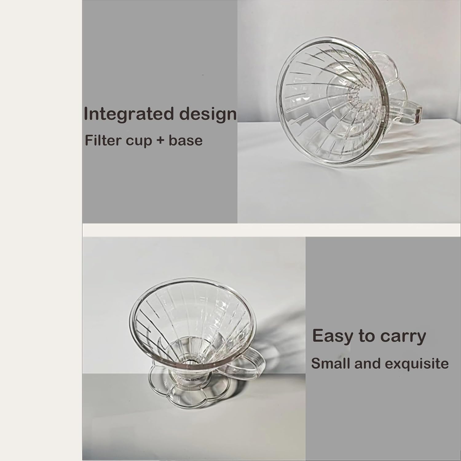 dolljojo V60 – Gotero de café, 1-2 tazas, cafetera para verter sobre café, taza de filtro de café reutilizable, para verter sobre el gotero de café,
