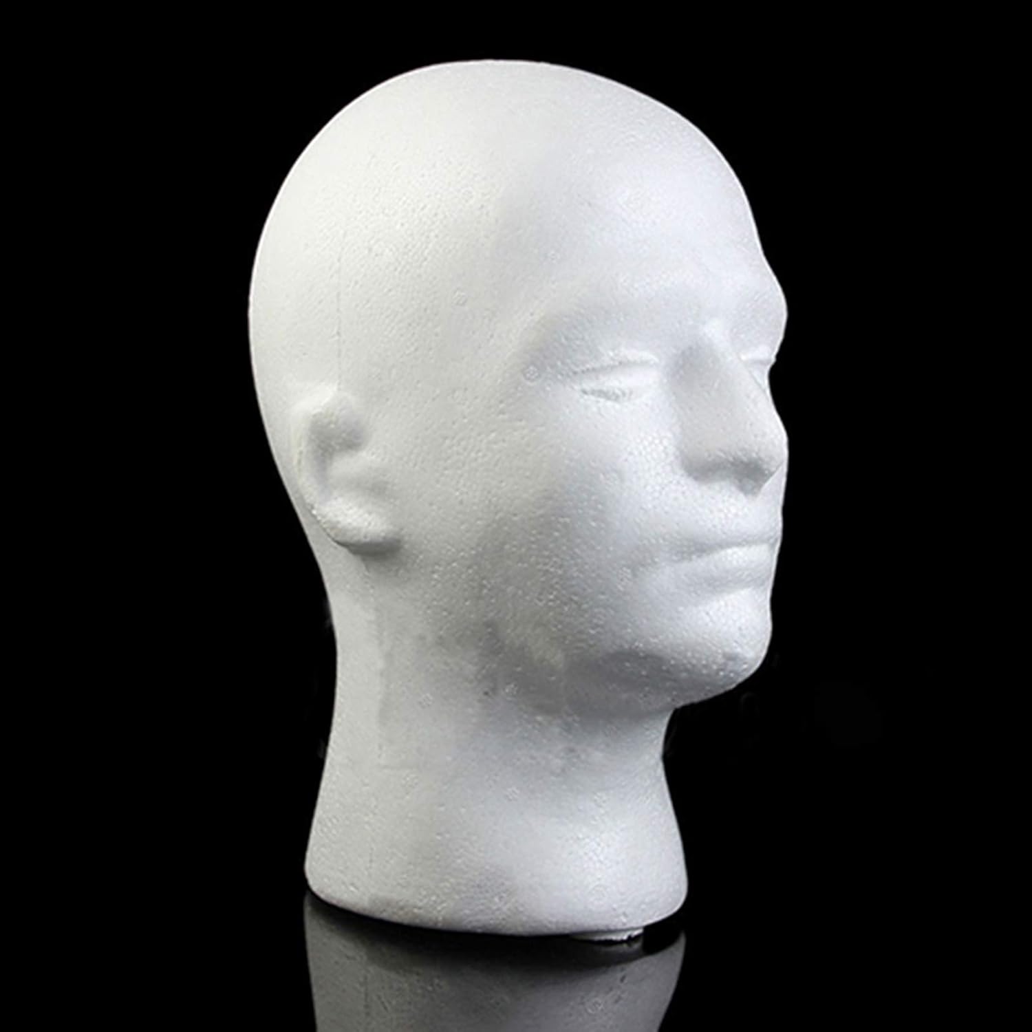 Modelo de cabeza masculina, maniquí de espuma, modelo de cabeza, peluca, sombrero, maniquí de espuma, color blanco (estilo 3)