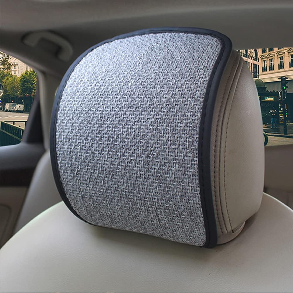 Paquete de 2 fundas para reposacabezas de asiento de automóvil, flexible, transpirable, elástico, ajuste universal para todos los accesorios